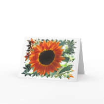 Red Sunflowers Greeting Card