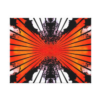 Red Sunset Abstract Wrapped Canvas Gallery Wrapped Canvas