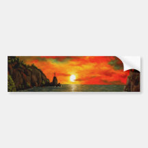 Red Sunset Bumper Stickers