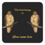 Red Tailed Hawk Bookplate Sticker