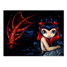 "Red Tailed Mermaid" Postcard