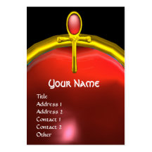 RED TALISMAN RUBY MONOGRAM bright black yellow Business Card Templates