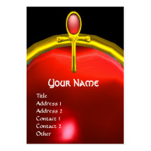 RED TALISMAN RUBY MONOGRAM bright black yellow Business Cards
