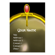 RED TALISMAN RUBY MONOGRAM bright  yellow grey Business Card Template