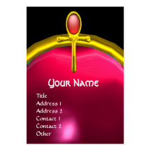 RED TALISMAN RUBY MONOGRAM bright  yellow pink Business Card Templates