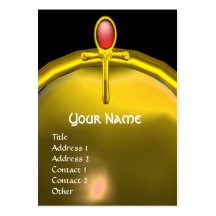 RED TALISMAN TOPAZ MONOGRAM bright  yellow black Business Card Template
