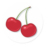 Red tasty cherries stickers