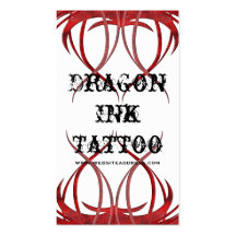 Red Tattoo Designed Business Cards
