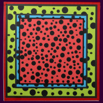 Red, teal green  Polka dots  Design Napkins napkins
