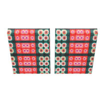 Red Teal Tile Pattern Abstract