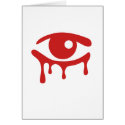Red Tears Folding Card Vertical
