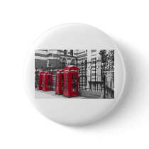 Red Telephone boxes Pinback Button