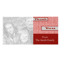 red Thank You Photo Card Template