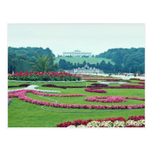 Red The Shonbrunn Castle, Vienna, Austria flowers Post Card