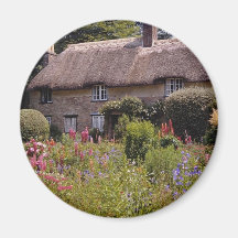 Red Thomas Hardy's cottage, Dorset, England flower Refrigerator Magnet