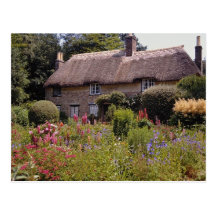 Red Thomas Hardy's cottage, Dorset, England flower Postcards