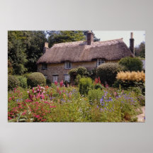 Red Thomas Hardy's cottage, Dorset, England flower Posters