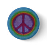 Red Tie Dye Peace Sign Button
