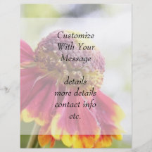 Red Tinged Helenium Flower Personalized Flyer