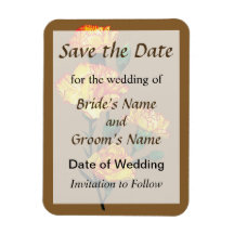 Red Tipped Yellow Carnations Save the Date Flexible Magnet