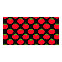 Red Tomato Pattern. Photo Card Template