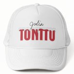 Red Tonttu Personal White Trucker Hat