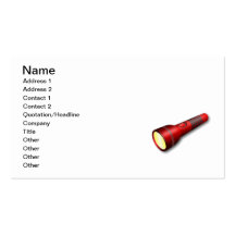 Red Torch Flashlight Business Card Template