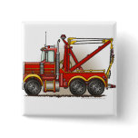 Red Tow Truck Wrecker Pins buttons