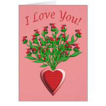 Red Tractor Bouquet Card