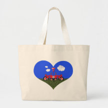 Red Tractor Valentine's Day Canvas Bag