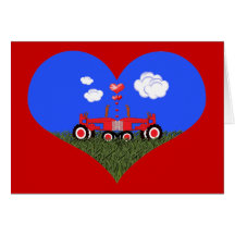 Red Tractor Valentine's Day Cards