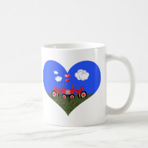 Red Tractor Valentine's Day Mugs
