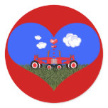 Red Tractor Valentine's Day stickers