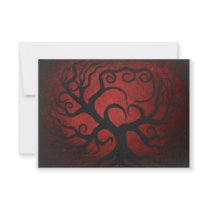 Red tree, RSVP card Custom Invitations