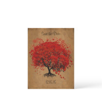 Red Tree Wedding Save The Date