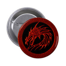 RED TRIBAL DRAGON BUTTONS