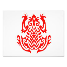 Red Tribal Frog Silhouette Photograph