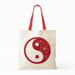 Red Tropical Flower Yin Yang Tote Bag