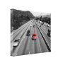 Red Truck On The Freeway Stretched Canvas Print