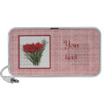 Red Tulips and Pink Plaid Doodle Speaker