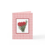 Red Tulips and Pink Plaid Note Card