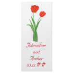 Red Tulips, custom menu cards for weddings rack cards
