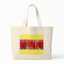 Red Tulips Flowers Art Painting - Multi Tote Bag
