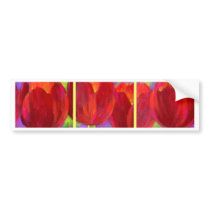 Red Tulips Flowers Art Painting - Multi