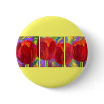 Red Tulips Flowers Art Painting - Multi