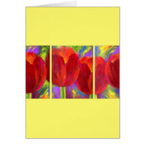 Red Tulips Flowers Art Painting - Multi