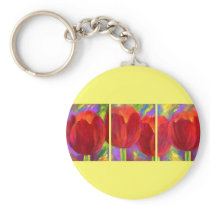 Red Tulips Flowers Art Painting - Multi