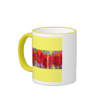 Red Tulips Flowers Art Painting - Multi Mugs