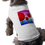 Red Tulips Flowers Painting Art - Multi pet clothing