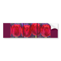 Red Tulips Flowers Painting - Multi